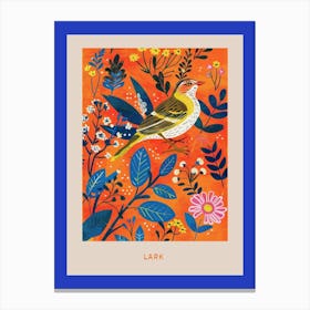 Spring Birds Poster Lark Canvas Print