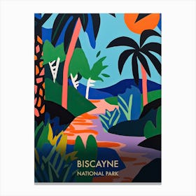 Biscayne National Park Travel Poster Matisse Style 1 Canvas Print