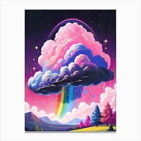 Surreal Rainbow Clouds Sky Painting (9) Canvas Print
