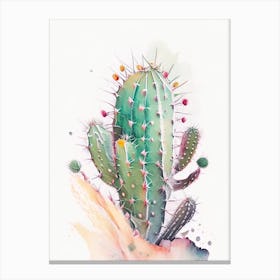 Ladyfinger Cactus Storybook Watercolours 1 Canvas Print