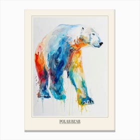 Polar Bear Colourful Watercolour 2 Poster Canvas Print