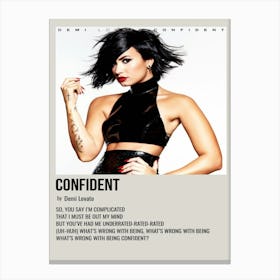 Confident By Demi Lovato Poster Canvas Print