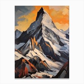 K2 Pakistan China 3 Mountain Painting Canvas Print