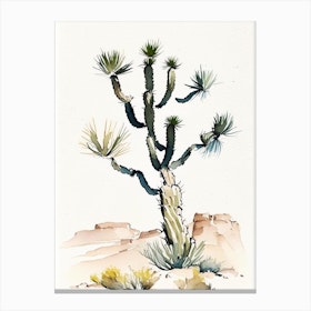 Joshua Trees In Grand Canyon Minimilist Watercolour  (1) Canvas Print