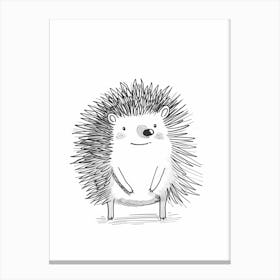 B&W Hedgehog 1 Canvas Print