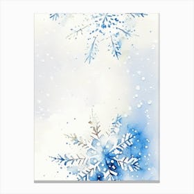 Snowflakes On A Field, Snowflakes, Minimalist Watercolour 2 Canvas Print