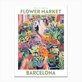 Barcelona Flower Market Floral Art Print Travel Print Plant Art Modern Style Canvas Print