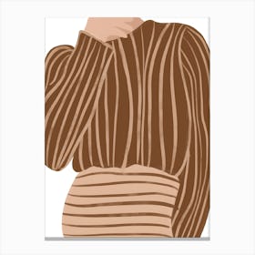 Woman In A Brown Sweater Canvas Print