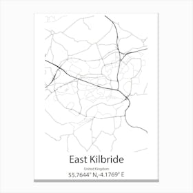 East Kilbride,United Kingdom Minimalist Map Canvas Print