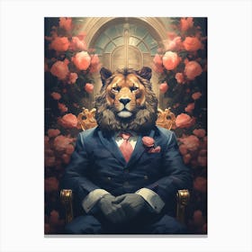 Lion In A Suit 3 Canvas Print