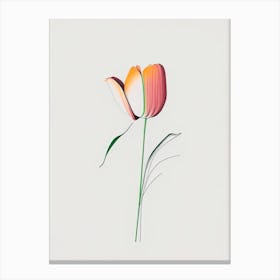 Tulip Floral Minimal Line Drawing 3 Flower Canvas Print