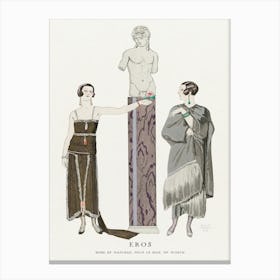 Eros Robe Et Manteau, Pour Le Soir, De Worth From Gazette Du Bon Ton No, George Barbier Canvas Print