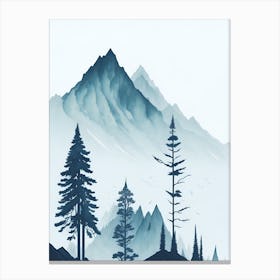 Mountain And Forest In Minimalist Watercolor Vertical Composition 235 Canvas Print