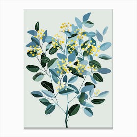 Eucalyptus Tree Illustration Flat 5 Canvas Print