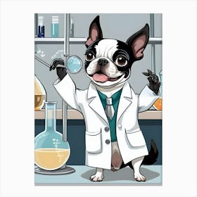 Boston Terrier Scientist-Reimagined Canvas Print