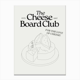 The Cheese Board Club | Vintage Retro Kitchen Canvas Print