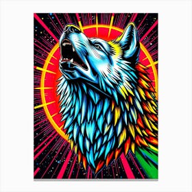 Psychedelic Howling Wolf Canvas Print