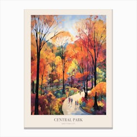 Autumn City Park Painting Central Park New York City 1 Poster Canvas Print