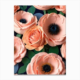 Peach Anemones Canvas Print