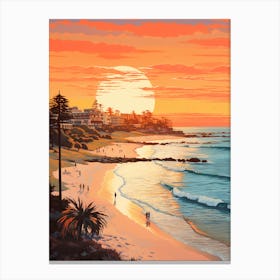 Sunkissed Painting Of Cottesloe Beach Australia 1 Canvas Print