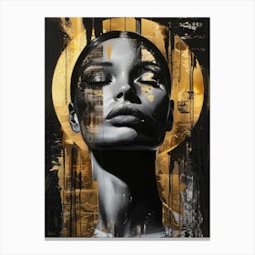 Gold And Black 71 Canvas Print