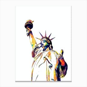 Statue Of Liberty Pop Art 3 Canvas Print