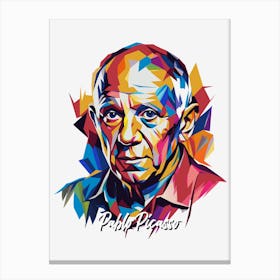 Pablo Picasso 02 Portrait WPAP Pop Art Canvas Print