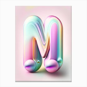 M, Alphabet Bubble Rainbow 2 Canvas Print