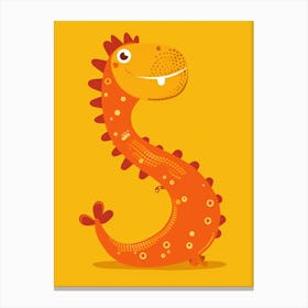 Dinosaur Letter S Canvas Print