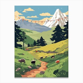 Nepal 2 Travel Illustration Canvas Print