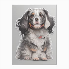 Dreamshaper V7 Dog Sticker Enthusiastic Matte Algorithmic Art 3 Canvas Print