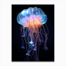 Portuguese Man Of War Jellyfish Neon Illustration 7 Canvas Print