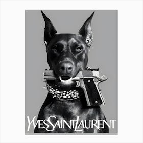Doberman Gun Luxury Fashion Canvas Print