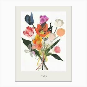 Tulip 3 Collage Flower Bouquet Poster Canvas Print