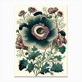 Anemone 1 Floral Botanical Vintage Poster Flower Canvas Print