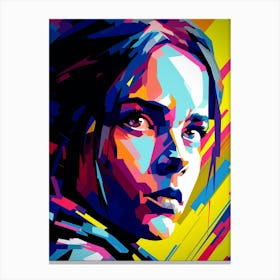 Girl In A Colorful Painting Canvas Print