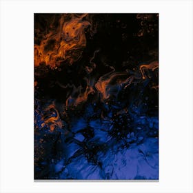 Abstract Blue And Orange Liquid Canvas Print