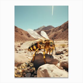 cosmic portrait of a bumblebee in the desert 1 Canvas Print