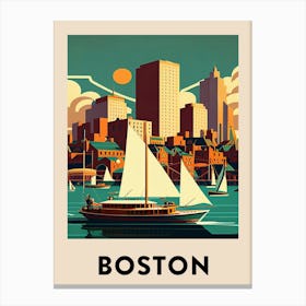 Boston 5 Vintage Travel Poster Canvas Print