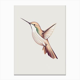Calliope Hummingbird Retro Minimal Canvas Print