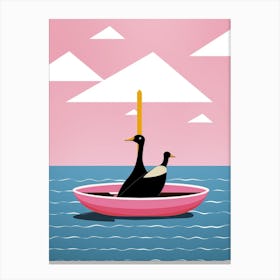 Ducks In A Boat Canvas Print