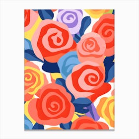 Roses Seamless Pattern Canvas Print