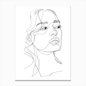 Woman'S Face Minimalist One Line Illustration 1 Canvas Print