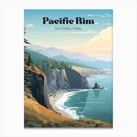 Pacific Rim National Park British Columbia Canada Adventure Modern Travel Art Canvas Print