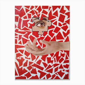 Modern Mosaic / Red / 30x40cm Canvas Print