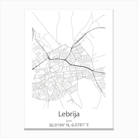 Lebrija,Spain Minimalist Map Canvas Print