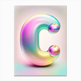 C, Alphabet Bubble Rainbow 3 Canvas Print