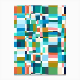 Austin Painted Abstract - Teal Canvas Print