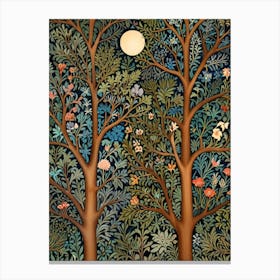 William Morris Moonlight In The Trees Canvas Print