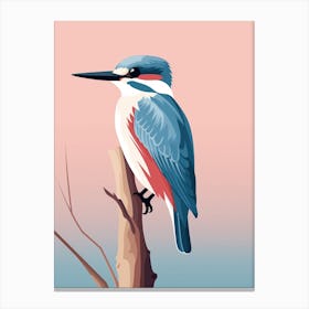 Minimalist Kingfisher 3 Illustration Canvas Print
